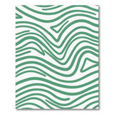 Green Wavy Abstract Area Rug