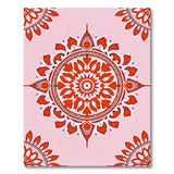 Traditional Persian Pink Ornate Pink Mandala Area Rug