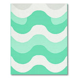 Coastal Beach Teal Ocean Wave Area Rug