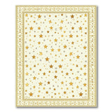 Golden Stars Alphabet Border Area Rug