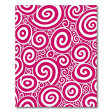 ODIKA Pink and White Modern Spiral Washable Area Rug - Low Pile, Non-Slip, Pet & Kid Friendly