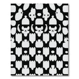 Cute Pixelated Animal Knit Black White Area Rug