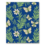 Navy Blue Butterfly Fern Area Rug