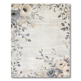 Vintage Grey Peony Floral Area Rug