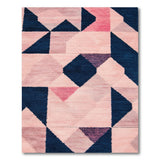 Modern Geometric Pink Navy Area Rug