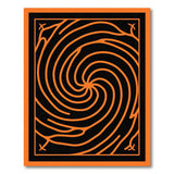 Hypnotic Orange Swirl Geometric Area Rug