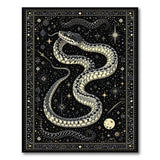 Celestial Serpent Black Gold Area Rug