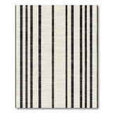 Modern Black Vertical Stripe Ivory Rug