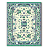 Teal Ivory Traditional Persian Area Rug