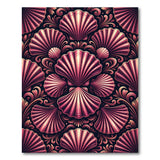 Ornate Pink Seashell Art Nouveau Area Rug