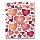 Pink Hearts Sakura Blossoms Area Rug