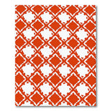 Bold Red Geometric Diamond Lattice Rug