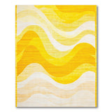 Sunny Yellow Wavy Abstract Area Rug