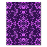 Purple Floral Damask Area Rug
