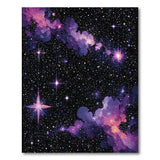 Purple Cosmic Nebula Galaxy Area Rug