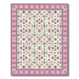 Pink Floral Persian Area Rug with Cream Field