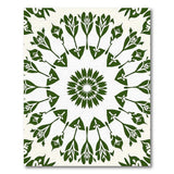 Green Floral Mandala Symmetry Area Rug