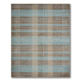 Teal and Taupe Plaid Woven Area Rug