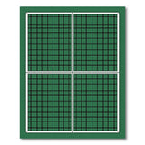 Green Tennis Court Grid Area Rug
