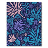 ODIKA Washable Tropical Botanical Midnight Blue Area Rug - Low Pile Non-Slip Rug for Living Room & Bedroom