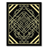 Art Deco Gold Geometric Area Rug