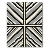 Modern Black White Wavy Geometric Area Rug