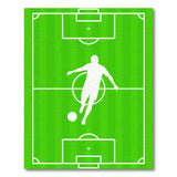Soccer Field Area Rug with Kicking Player
