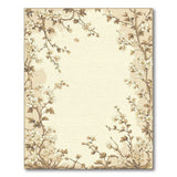 Cherry Blossom Border Beige Area Rug