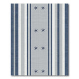 Navy Grey Striped Starfish Coastal Area Rug