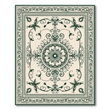 Traditional Persian Ornate Green Floral Medallion Area Rug