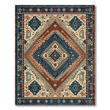 Navy Blue Terracotta Diamond Southwestern Rug