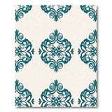 Teal Damask Medallion Area Rug