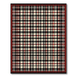 Red Rustic Red Black Plaid Area Rug