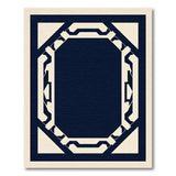 Navy Geometric Octagonal Frame Rug