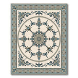 Elegant Blue Teal Medallion Persian Rug