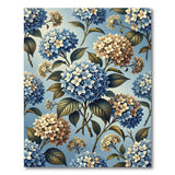 Vintage Blue Hydrangea Floral Rug