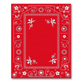 Bold Red Floral Border Area Rug