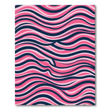 Multi-color and Patterns Vibrant Pink Navy Wavy Stripe Area Rug
