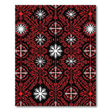 Bold Red Tribal Starburst Rug on Black