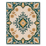 Teal and Gold Ornate Persian Area Rug