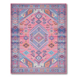 Hot Pink Teal Heritage Tribal Area Rug
