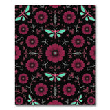 Magenta Dahlia Teal Moth Area Rug