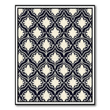Navy Ivory Geometric Trellis Area Rug