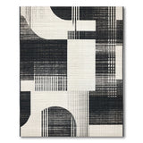 Black and White Geometric Modern Bold Black White Geometric Abstract Area Rug