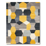 Geometric Modern Yellow Hexagon Geometric Area Rug