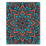 Vibrant Teal Coral Mandala Area Rug