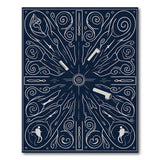 Navy Intricate Floral Swirl Area Rug