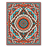 Traditional Persian Red Teal Persian Medallion Area Rug