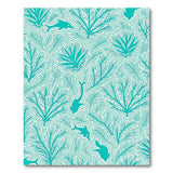 Teal Coral Reef Dolphin Area Rug