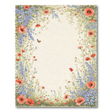 Vintage Poppy Floral Border Area Rug